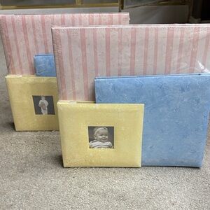 Set of Pink, Blue, and Yellow Photo Albums for scrapbooking (2)